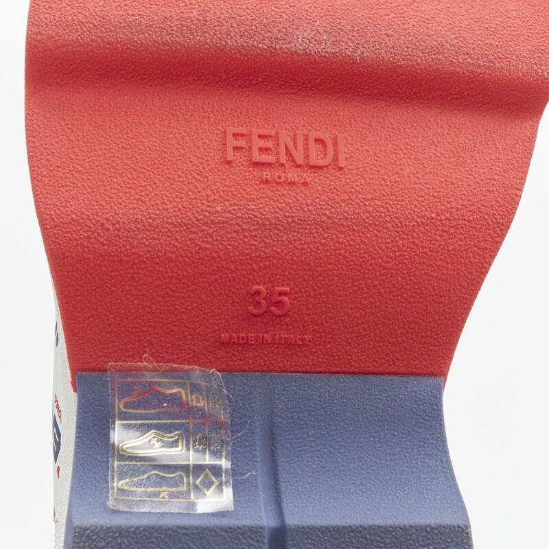 FENDI FILA Mania white logo lettering Zucca FF sock knit high top sneaker EU35 5