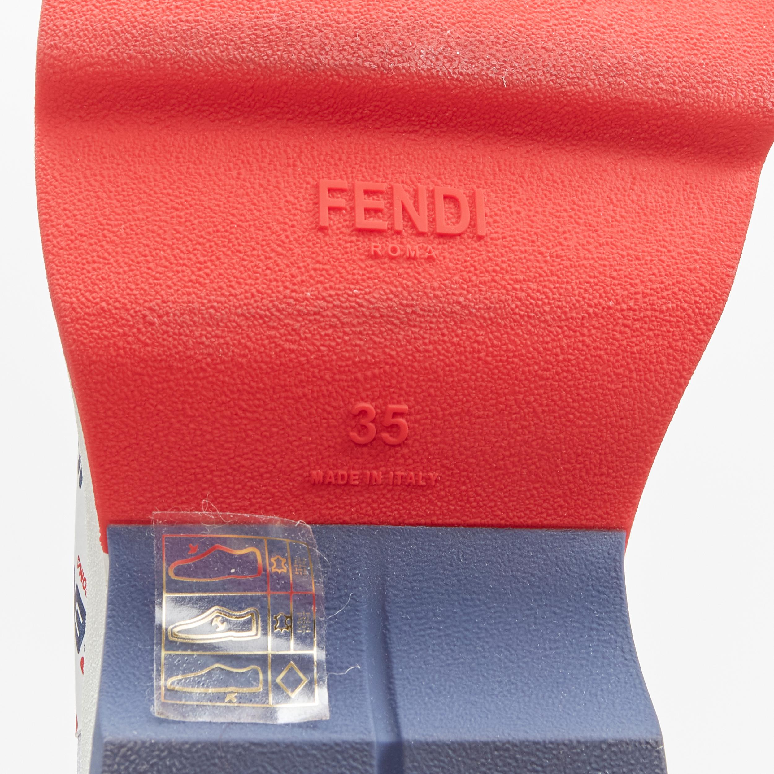 FENDI FILA Mania Weißes hochhackiges Strickpullover mit Logobeschriftung Zucca FF EU35 im Angebot 5