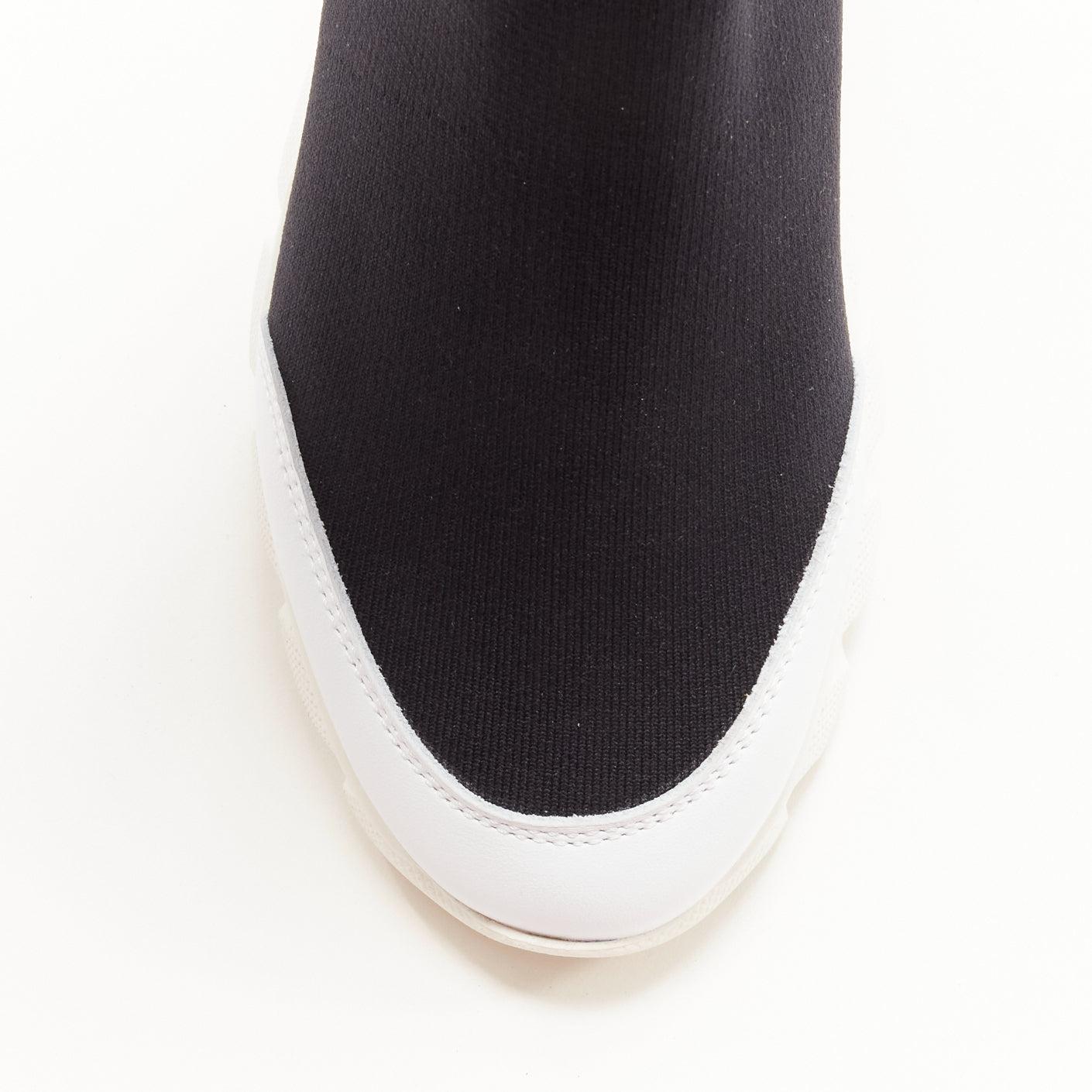 FENDI FILA Mania white logo lettering Zucca FF sock knit high top sneaker EU36 For Sale 1