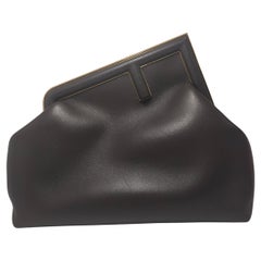 Fendi First Medium Shoulder Clutch Bag in Dark Brown