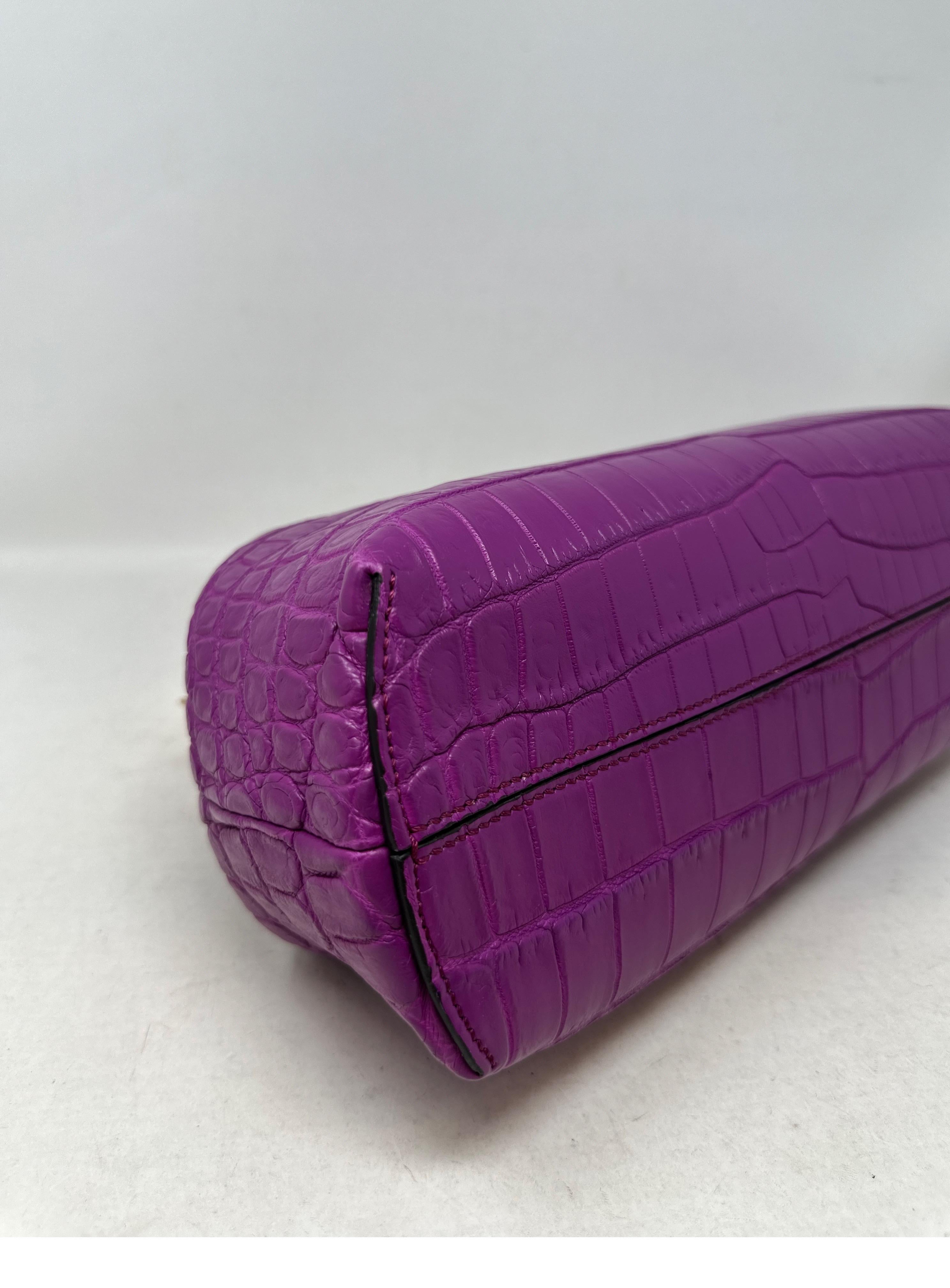 Fendi First Purple Crocodile Bag  For Sale 6