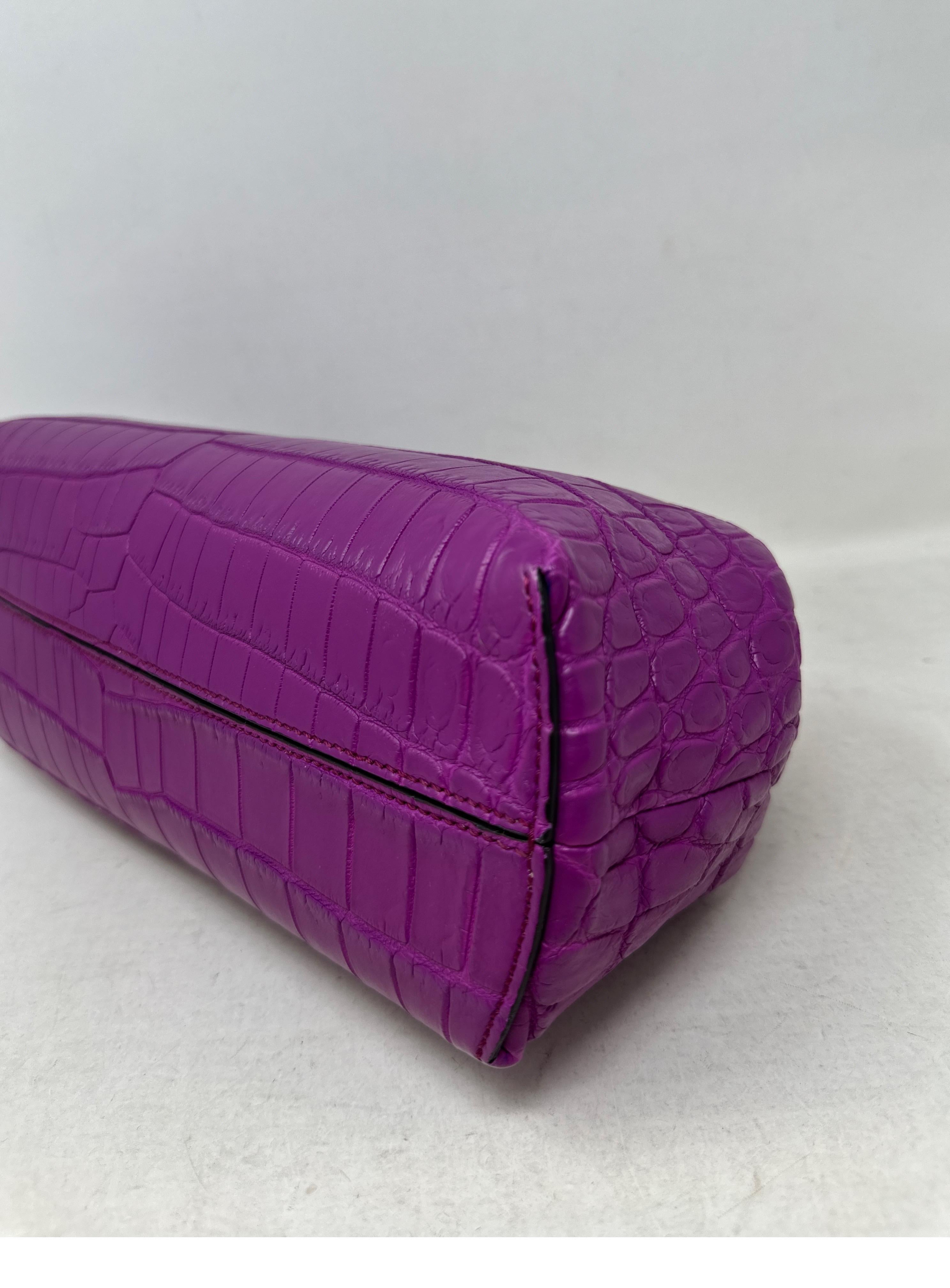 Fendi First Purple Crocodile Bag  For Sale 7
