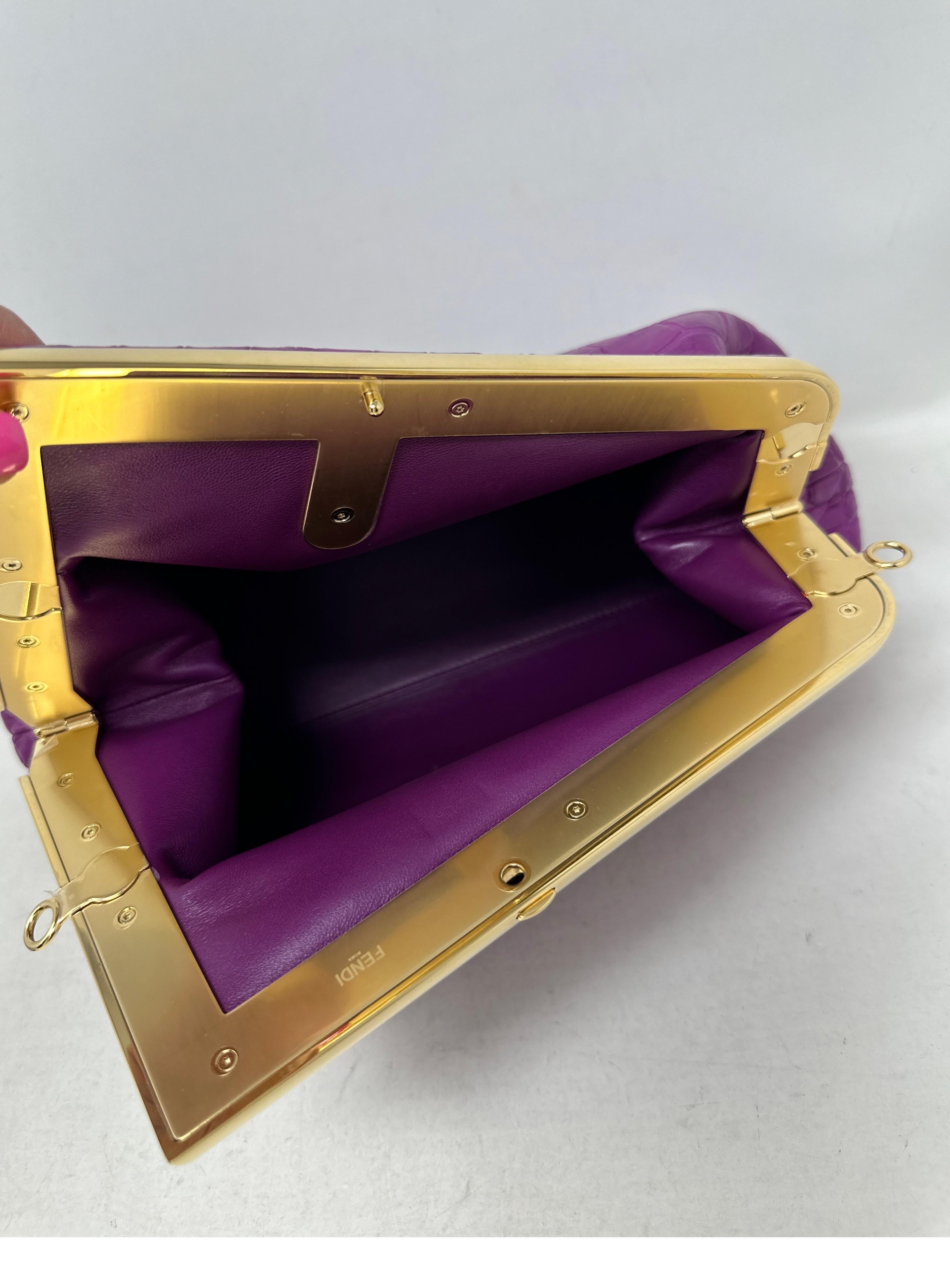 Fendi First Purple Crocodile Bag  For Sale 8