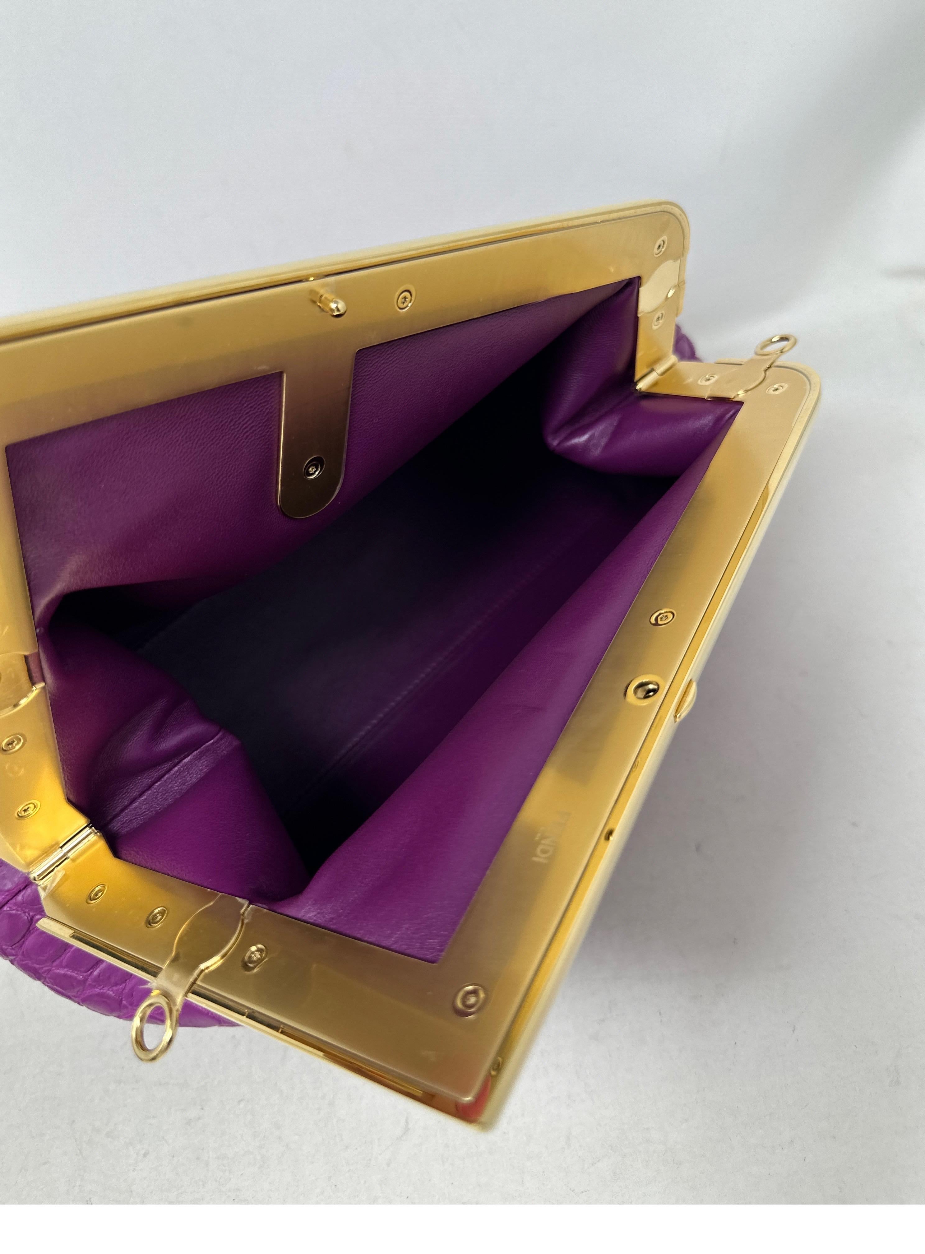 Fendi First Purple Crocodile Bag 9