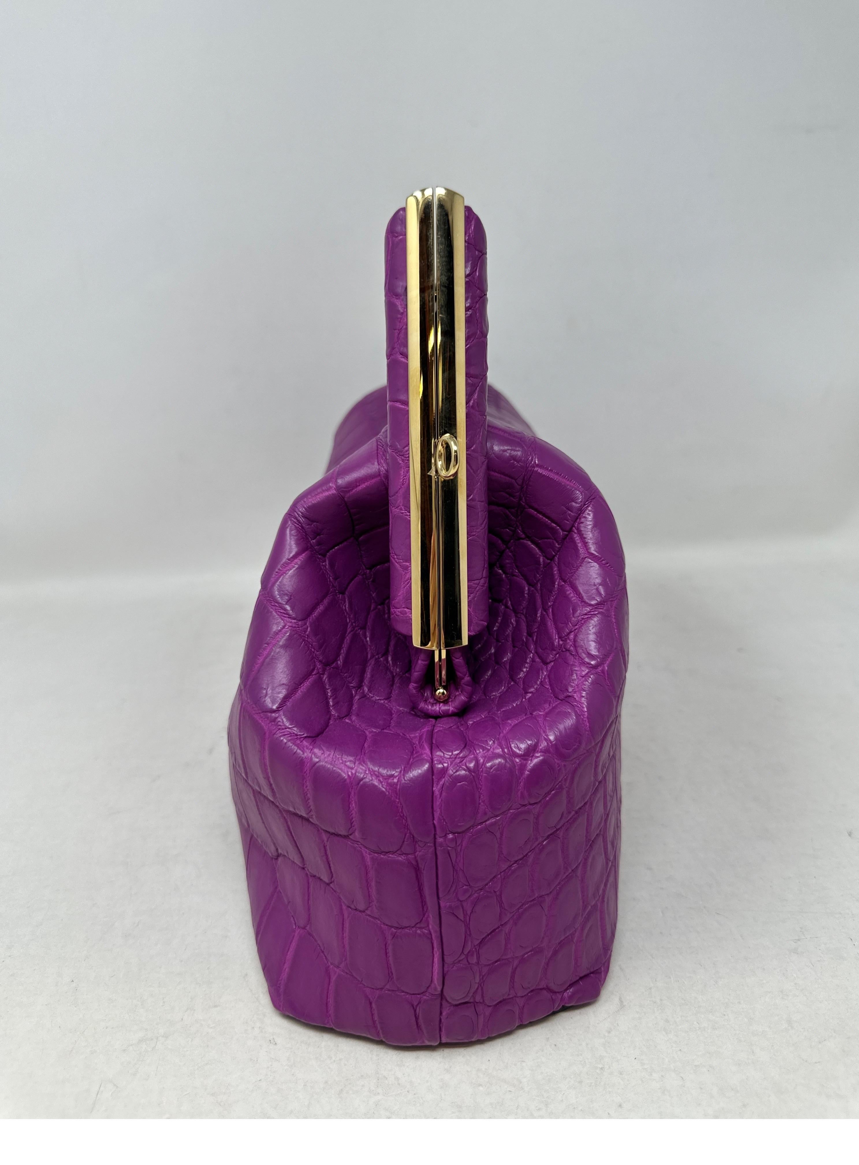 Fendi First Purple Crocodile Bag  For Sale 3