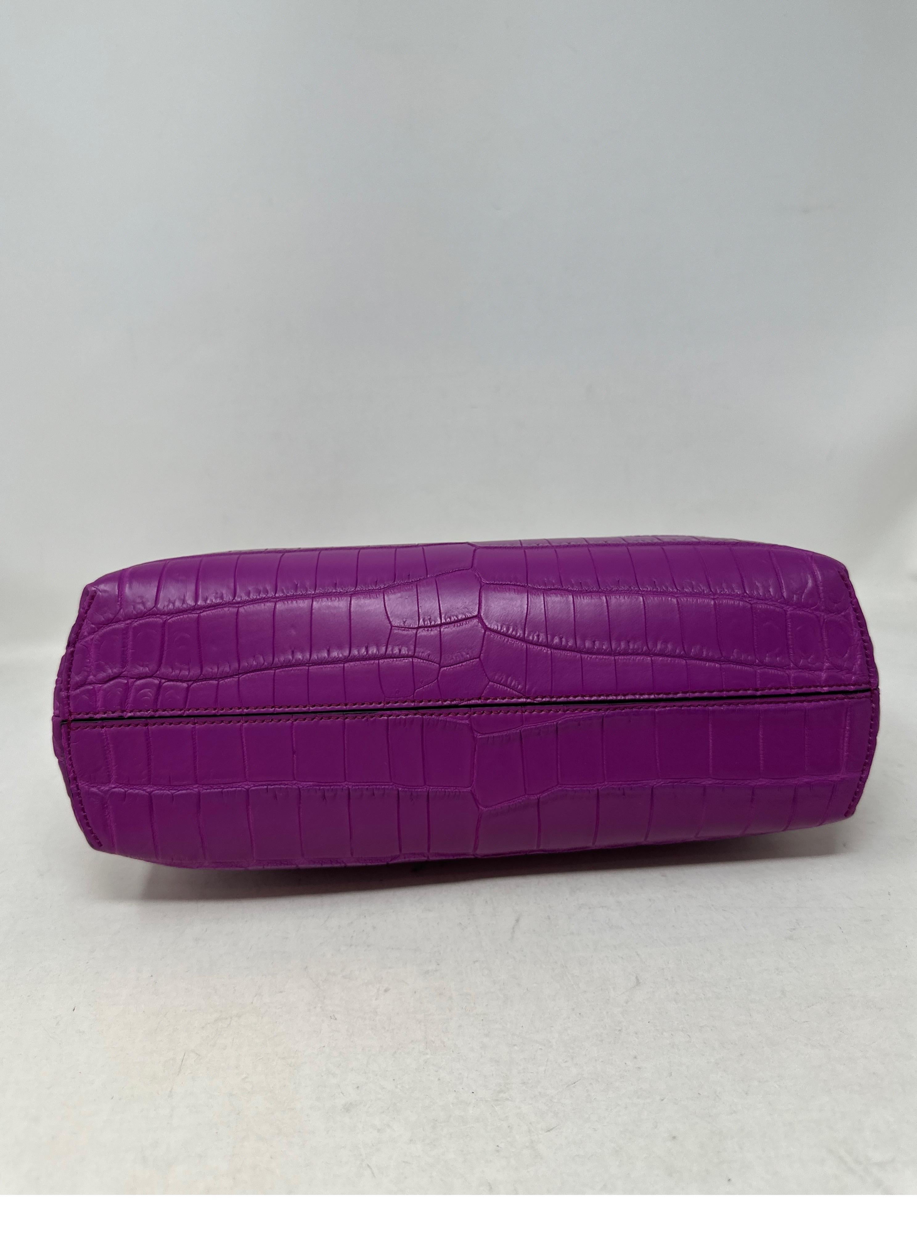 Fendi First Purple Crocodile Bag  For Sale 5