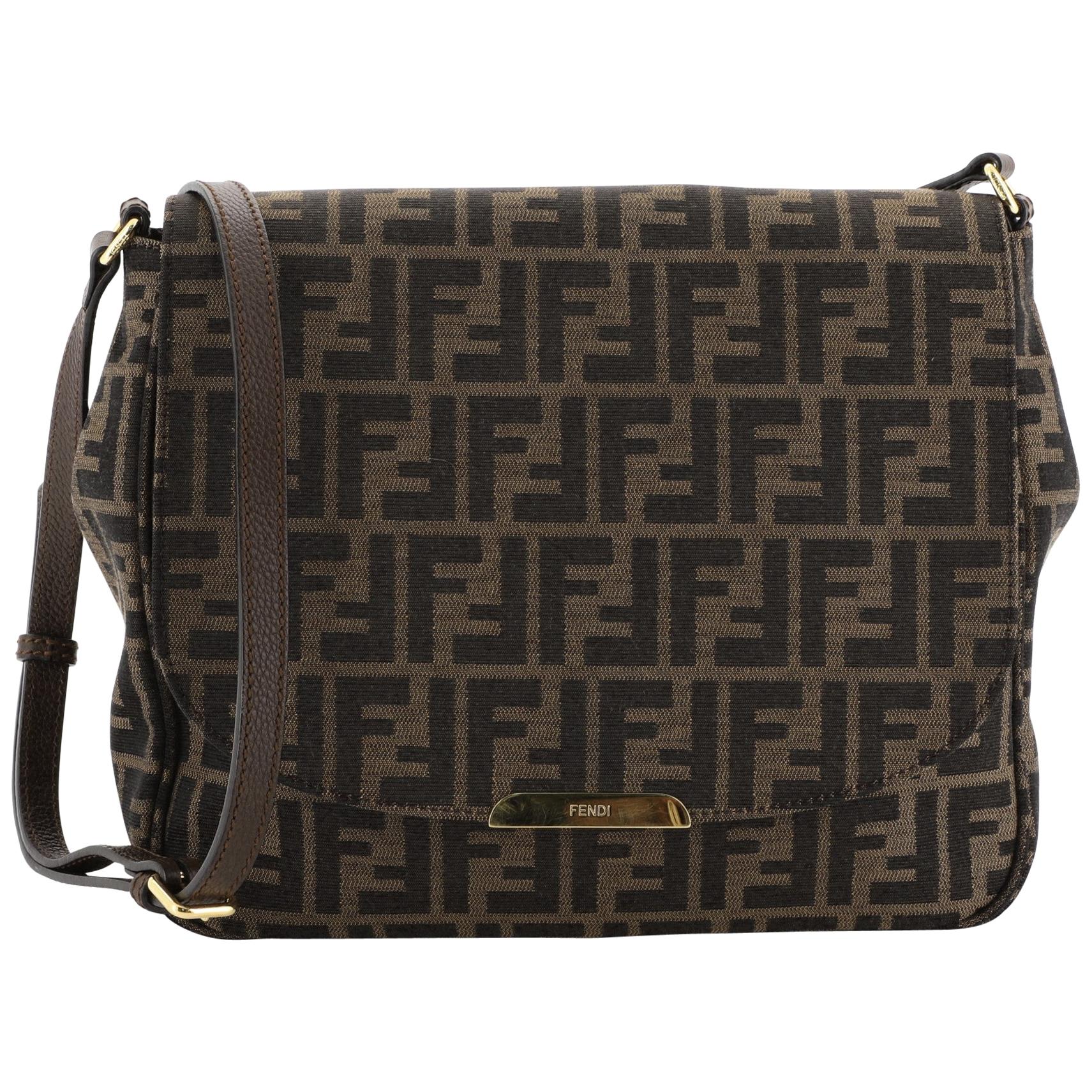 Fendi Flap Crossbody Bag Zucca Canvas Medium