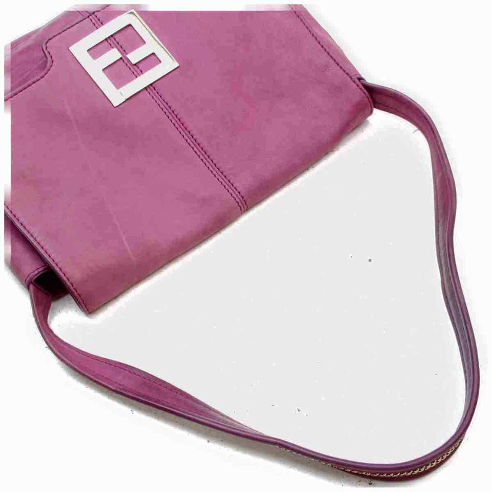 Fendi Flap Mama Forever Logo 872996 Pink-purple Leather Shoulder Bag 6