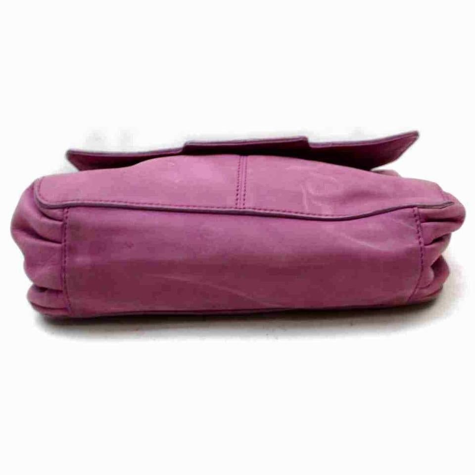 Fendi Flap Mama Forever Logo 872996 Pink-purple Leather Shoulder Bag 7