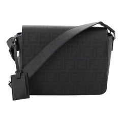 Fendi Flap Messenger Bag Zucca Coated Canvas Medium