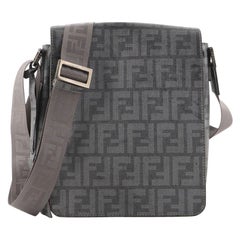 Fendi Flap Messenger Bag Zucca Coated Canvas Small