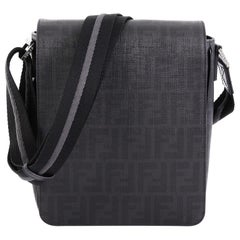 Fendi Flap Messenger Bag Zucca Coated Canvas Small