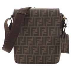 Fendi Flap Messenger Bag Zucca Coated Canvas Small