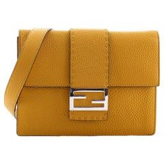 Fendi Flat Baguette Crossbody Bag Leather Medium