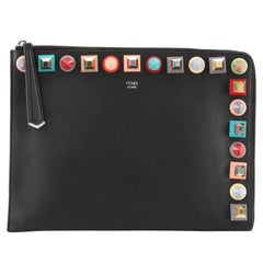 Fendi Flat Clutch Studded Leather
