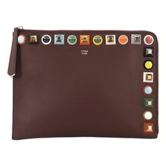 Fendi Flat Clutch Studded Leather