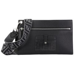 Fendi Flat Pouch Crossbody Bag Leather Medium