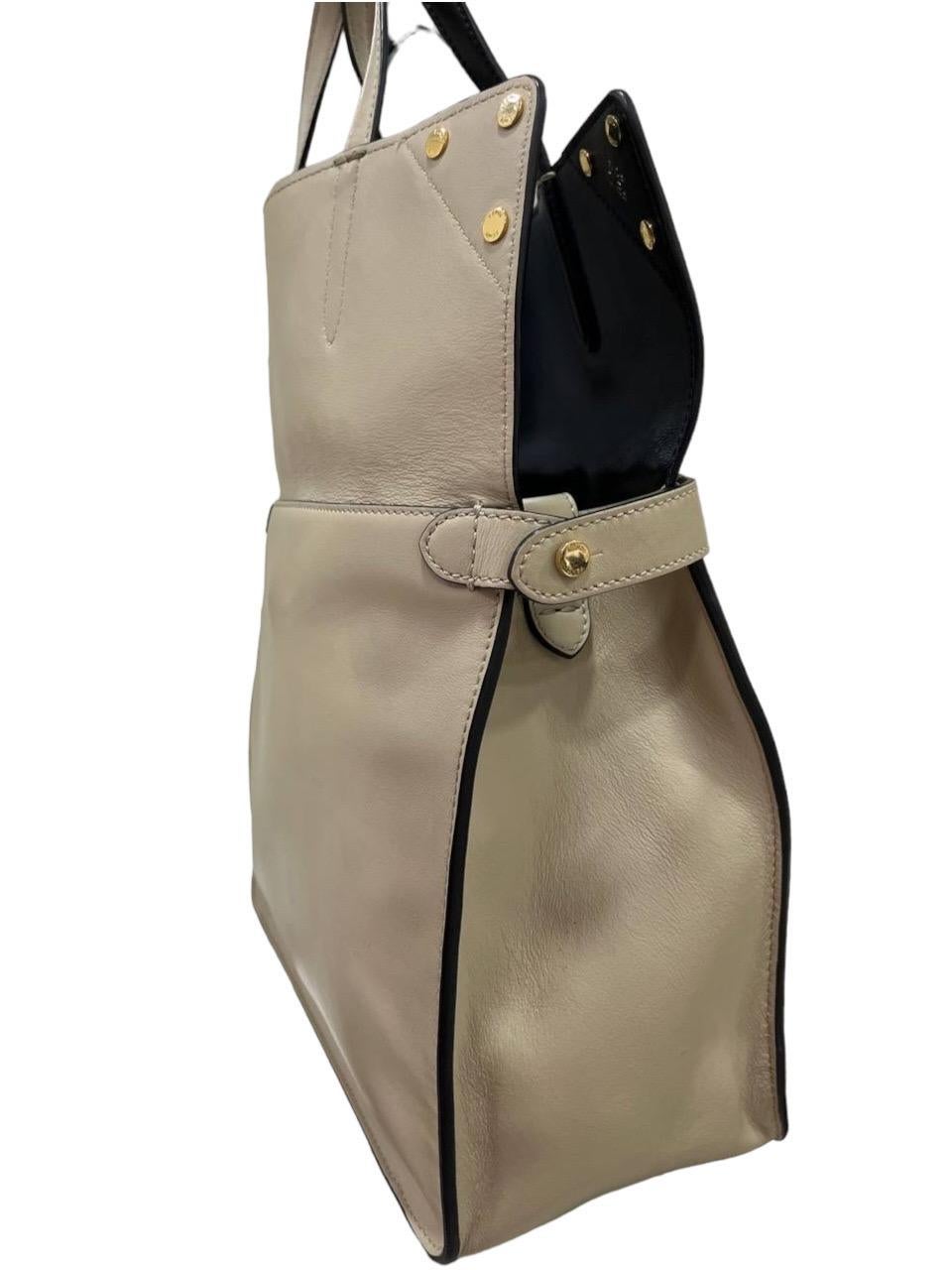 Fendi Flip Bicolor Leather Top Handle Bag 7