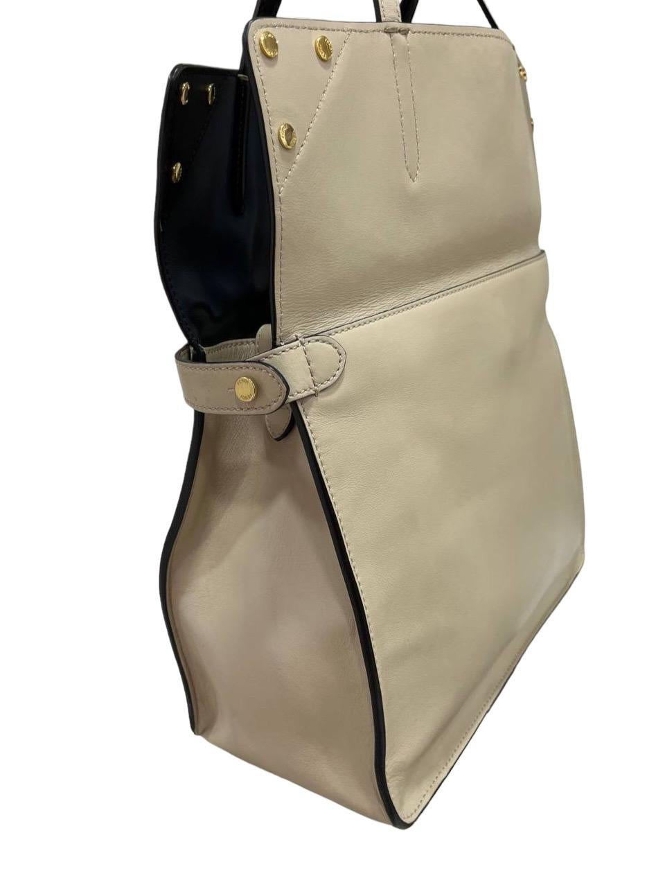Fendi Flip Bicolor Leather Top Handle Bag 8