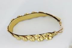 Fendi Floral Appliquéd Metallic Leather Bag Strap