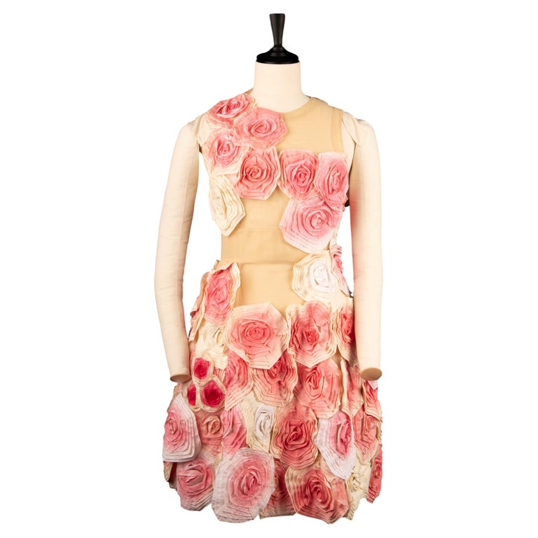 karl lagerfeld pink floral dress NWT Karl Lagerfeld Womens Size 6 Pink Floral Fit & Flare Tiered Floral Dress NEW