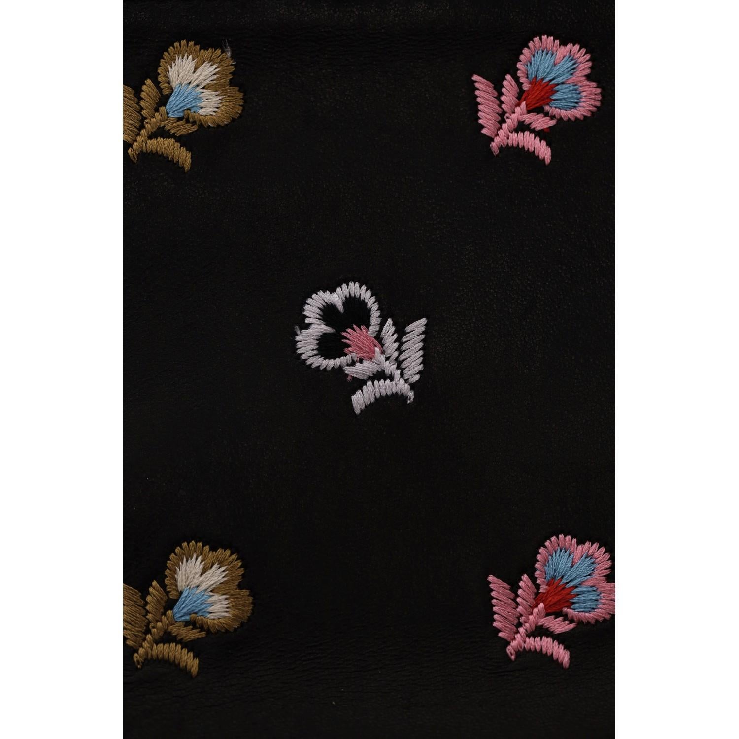 Fendi Floral Embellished Peekaboo Leather Crossbody Bag For Sale 4