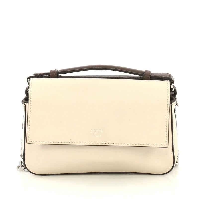 Fendi Flowerland Double Baguette Crossbody Bag Embellished Leather Micro In Good Condition In NY, NY