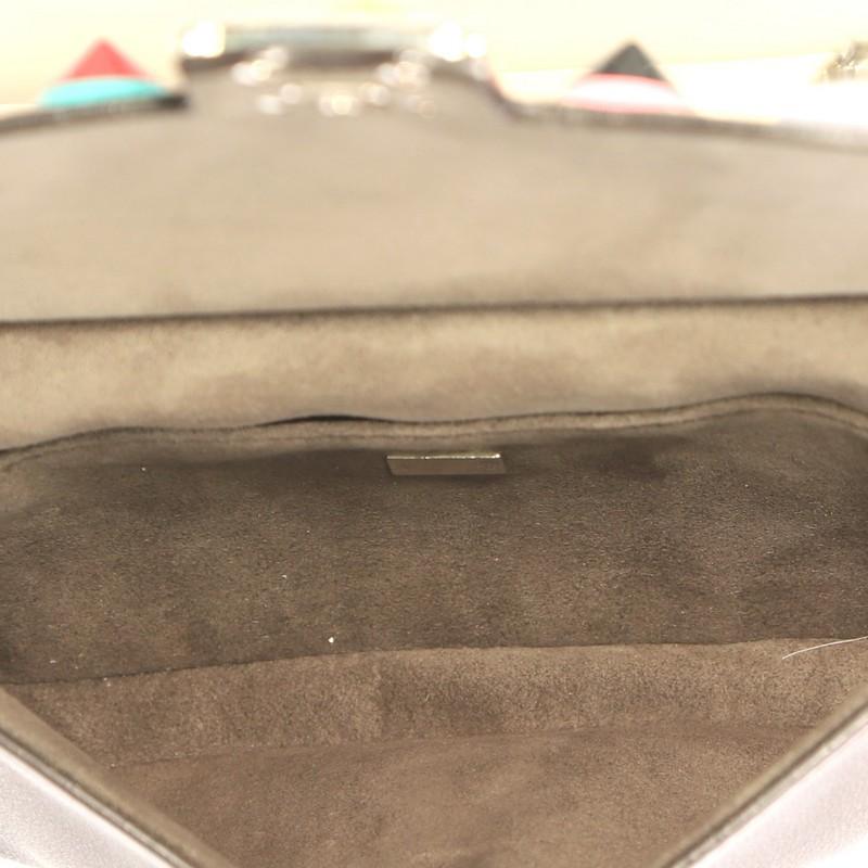 Fendi Flowerland Double Baguette Crossbody Bag Embellished Leather Micro 1