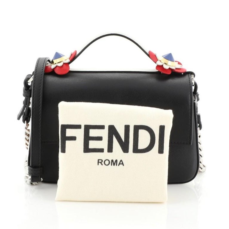 Fendi Flowerland Double Baguette Crossbody Bag Leather Micro at 1stDibs