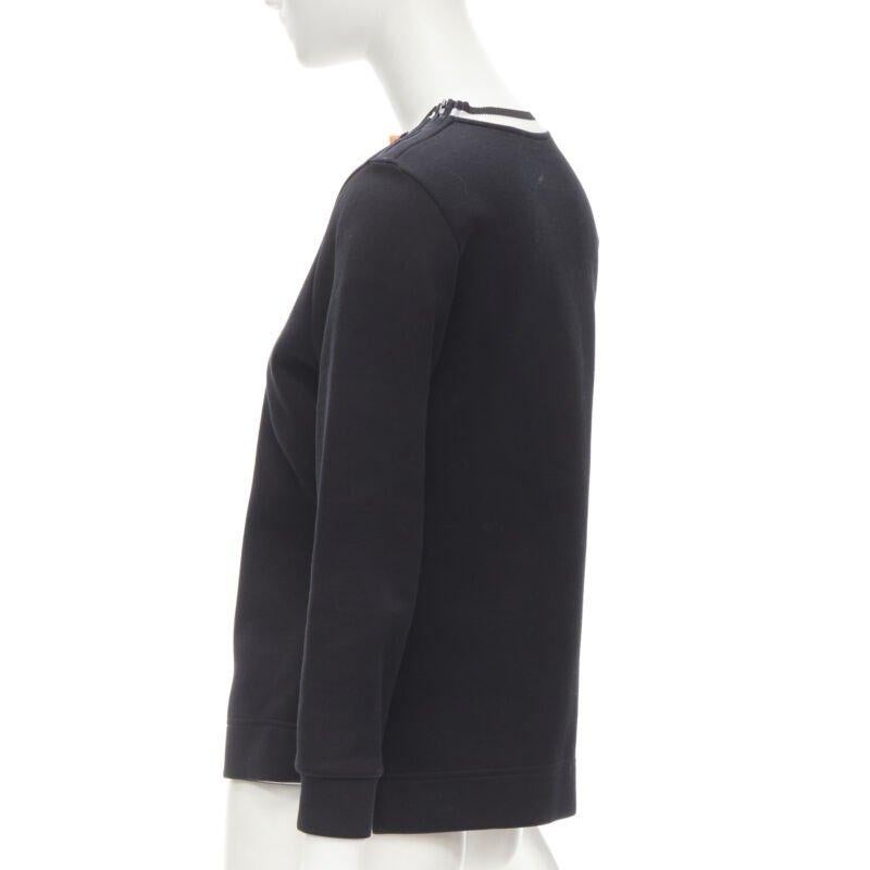 FENDI Flowerland leather spike stud mesh crew neck pullover sweater S For Sale 1