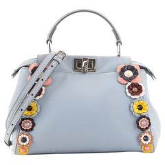Fendi Flowerland Peekaboo Bag Embellished Leather Mini