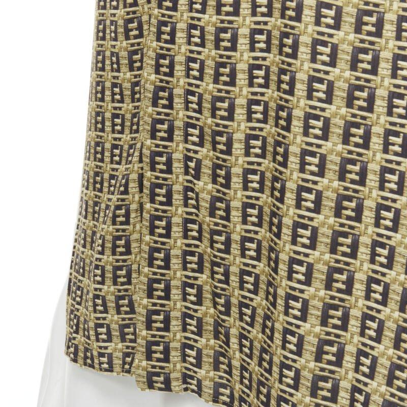 Fendi Forever Bamboo FF Zucca stampa intrecciata bowling camicia estiva EU39 M. in vendita 2