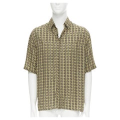 FENDI Forever Bamboo FF Zucca interwoven print bowling summer shirt EU39 M