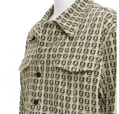FENDI Forever Bamboo FF Zucca monogram brown cotton jacket IT52 XXL