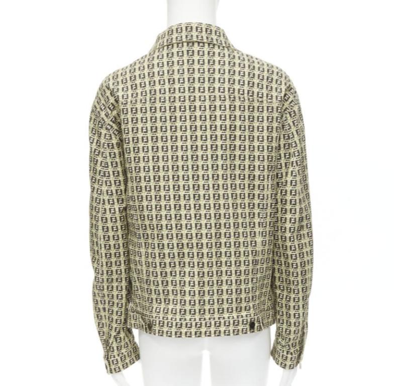 FENDI Forever Bamboo FF Zucca monogram brown cotton jacket IT52 XXL 2