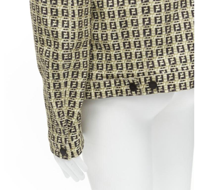 FENDI Forever Bamboo FF Zucca monogram brown cotton jacket IT52 XXL 3
