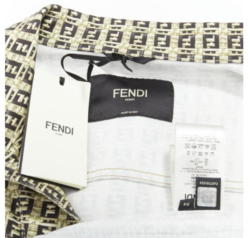FENDI Forever Bamboo FF Zucca monogram brown cotton jacket IT52 XXL 4