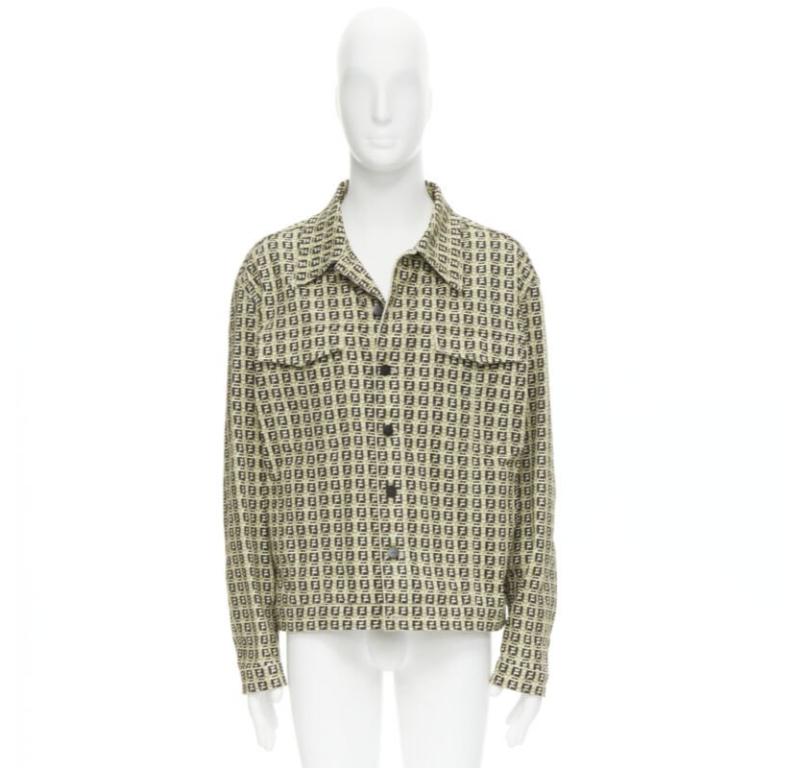 FENDI Forever Bamboo FF Zucca monogram brown cotton jacket IT52 XXL 5