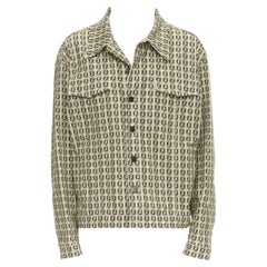 Chaqueta FENDI Forever Bamboo FF Zucca monograma algodón marrón IT52 XXL