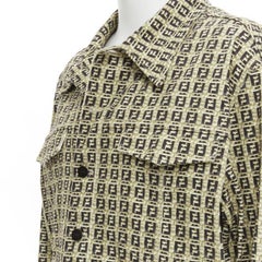 FENDI Forever Bamboo FF Zucca monogram brown cotton jacket IT54 XXL