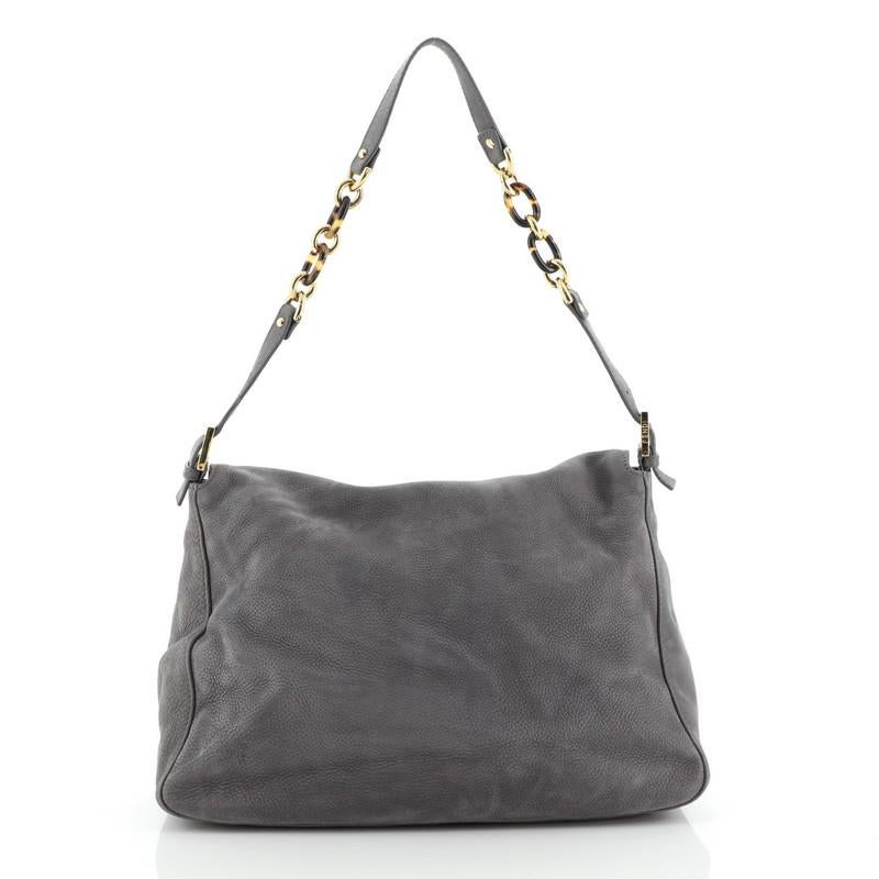 Gris Fendi Forever Big Mama Bag Nubuck