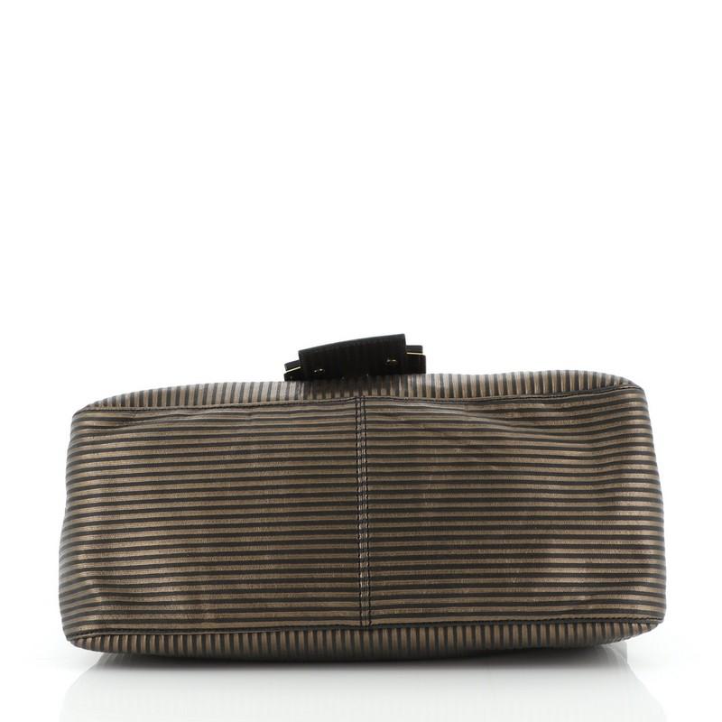 Fendi Forever Big Mama Tasche Gestreiftes Leder und Wildleder im Zustand „Gut“ in NY, NY