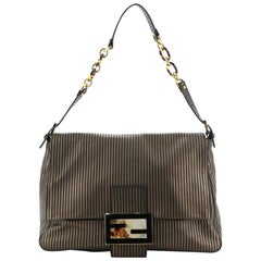 Fendi Forever Big Mama Tasche Gestreiftes Leder und Wildleder