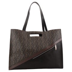 Fendi Forever Fendi 197 Tote Zucca Coated Canvas and Leather East West