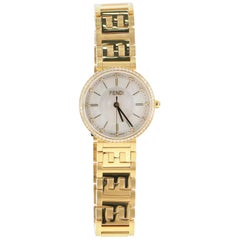 Fendi Forever Fendi Round Quartz Watch Plated Stainless Steel with Diamonds