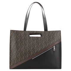 Fendi Forever Fendi Shopping Tote Zucca Coated Canvas and Leather Large