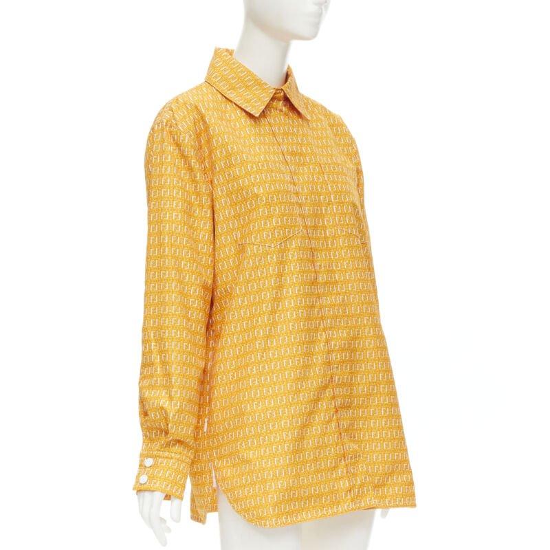 Orange FENDI Forever Fendi woven FF Zucca logo print nylon windbreaker shirt IT40 S For Sale