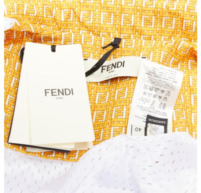 FENDI Forever Fendi woven FF Zucca logo print nylon windbreaker shirt IT40 S 4
