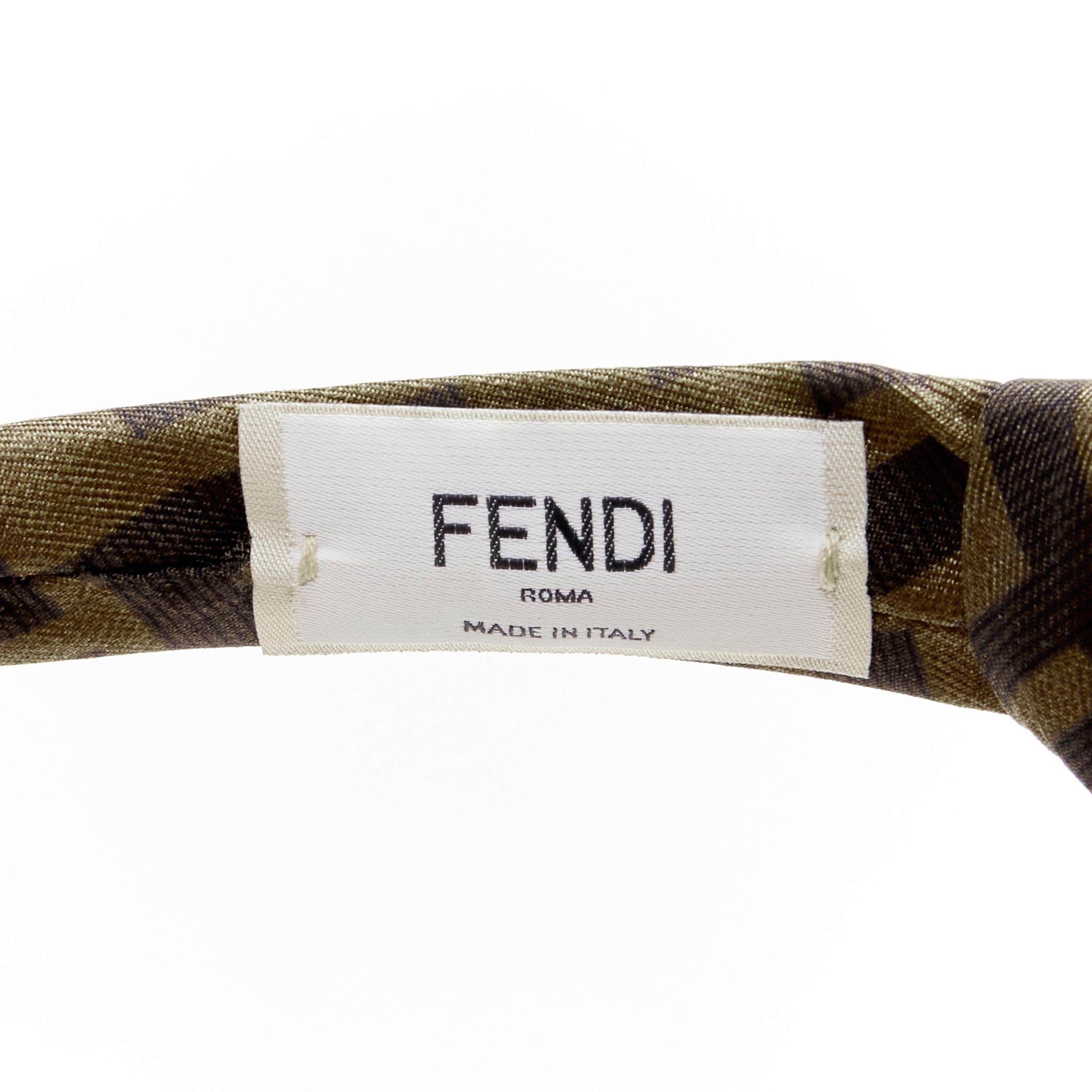 Women's FENDI Forever FF brown Zucca monogram fabric rosette headband