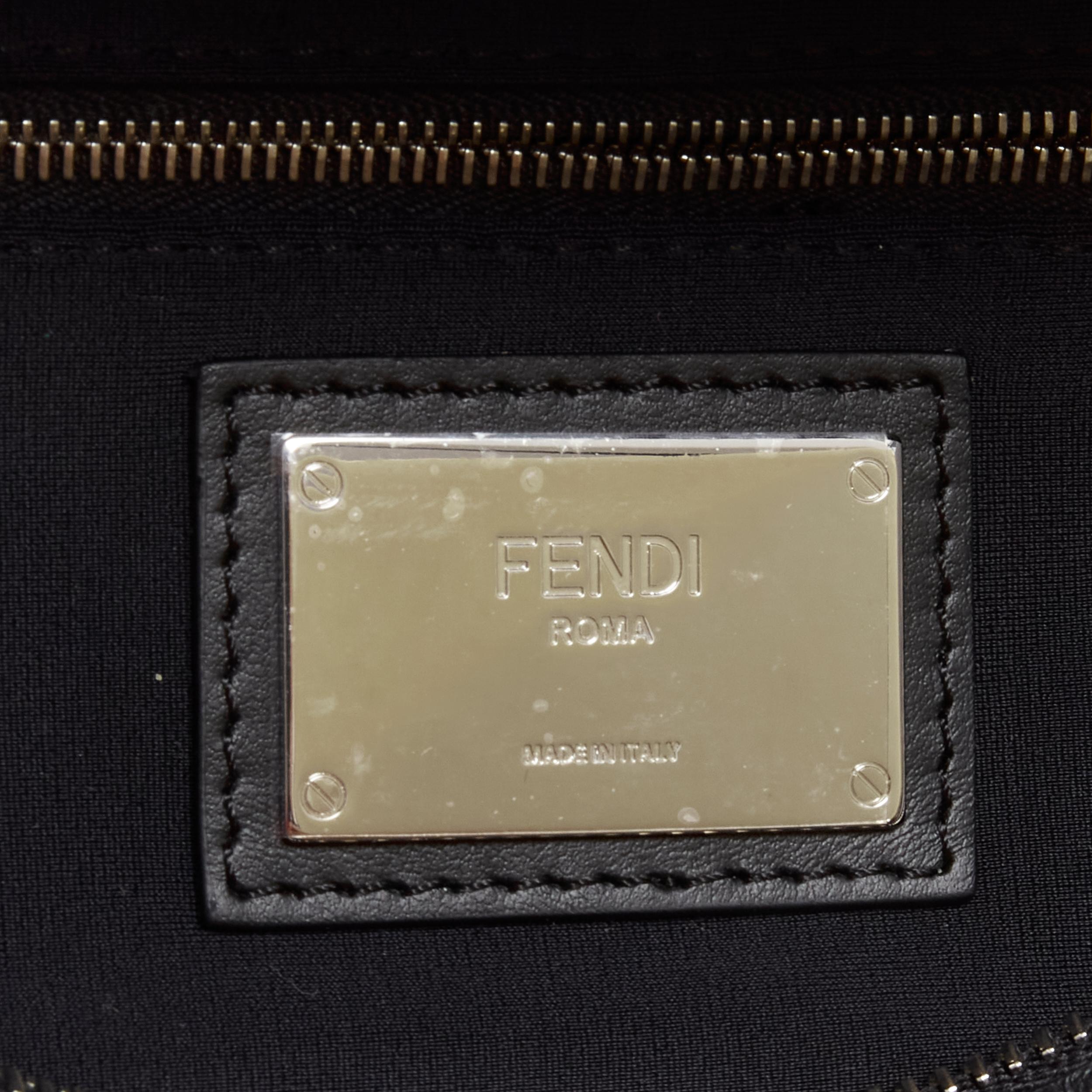 FENDI Forever FF Zucca brown sheep shearling fur monogram waist belt bag 4
